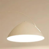 Bedside Adjustable Wide Dome White Arc Floor Lamp Image - 13