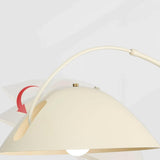 Bedside Adjustable Wide Dome White Arc Floor Lamp Image - 14