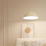 Bedside Adjustable Wide Dome White Arc Floor Lamp Image - 4