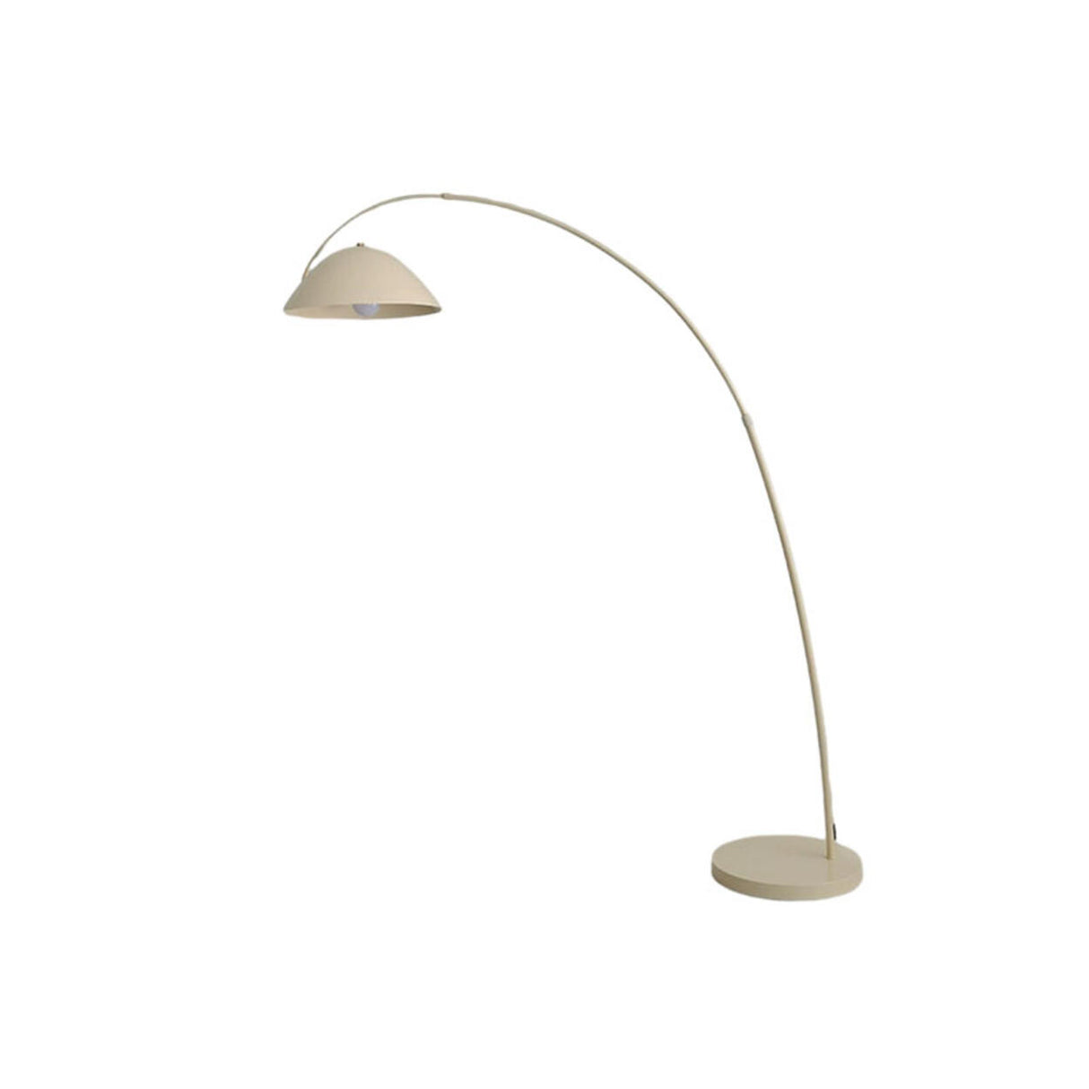 Bedside Adjustable Wide Dome White Arc Floor Lamp Image - 5