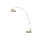 Bedside Adjustable Wide Dome White Arc Floor Lamp Image - 5