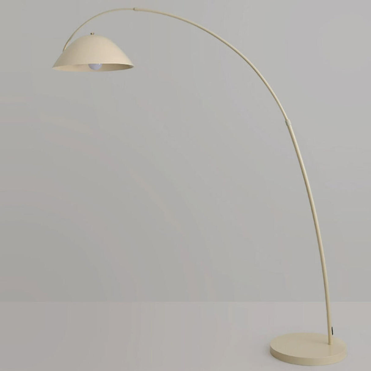 Bedside Adjustable Wide Dome White Arc Floor Lamp Image - 6