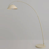 Bedside Adjustable Wide Dome White Arc Floor Lamp Image - 6