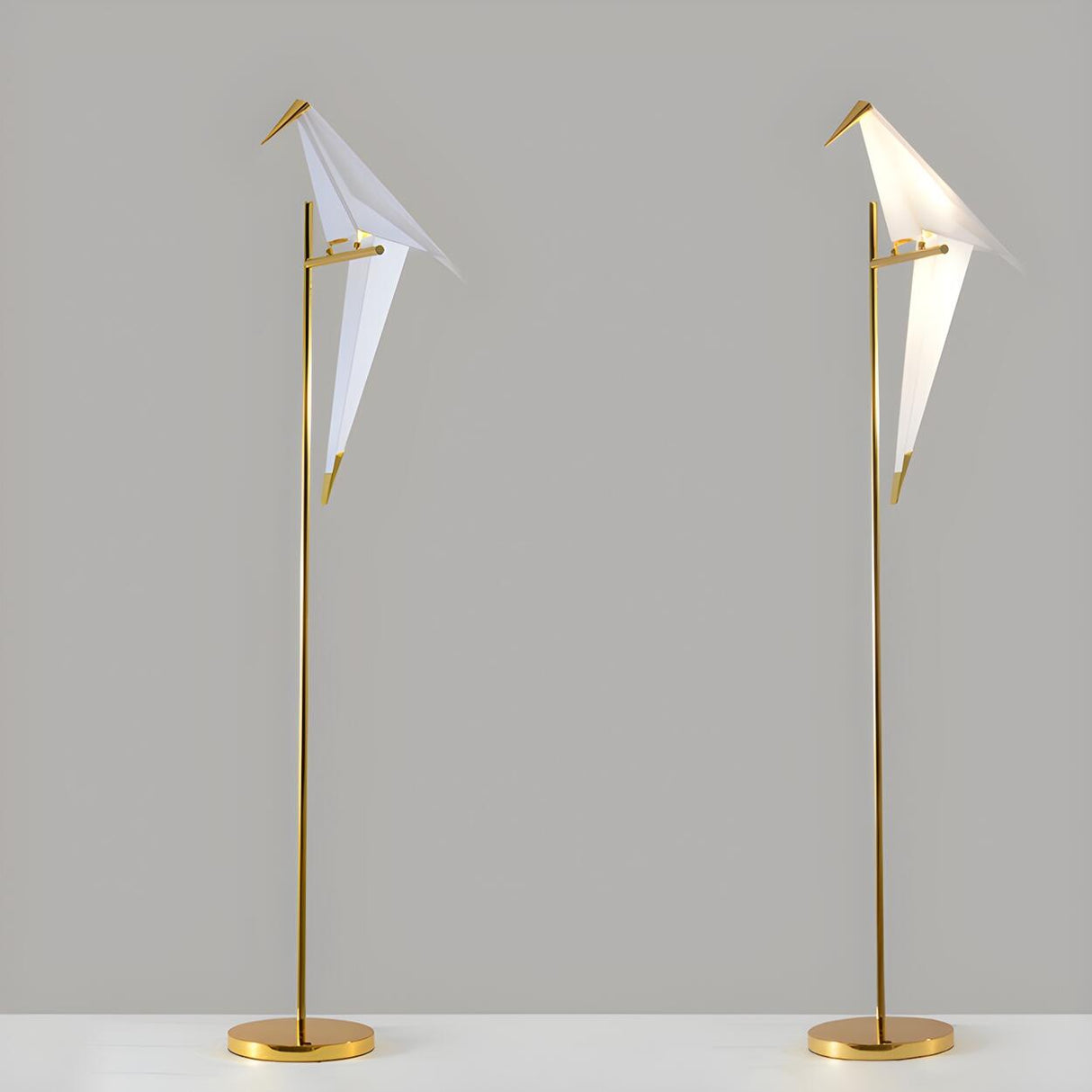 Bedside Bird-Shaped Artistic Gold Stand Floor Lamp Image - 10