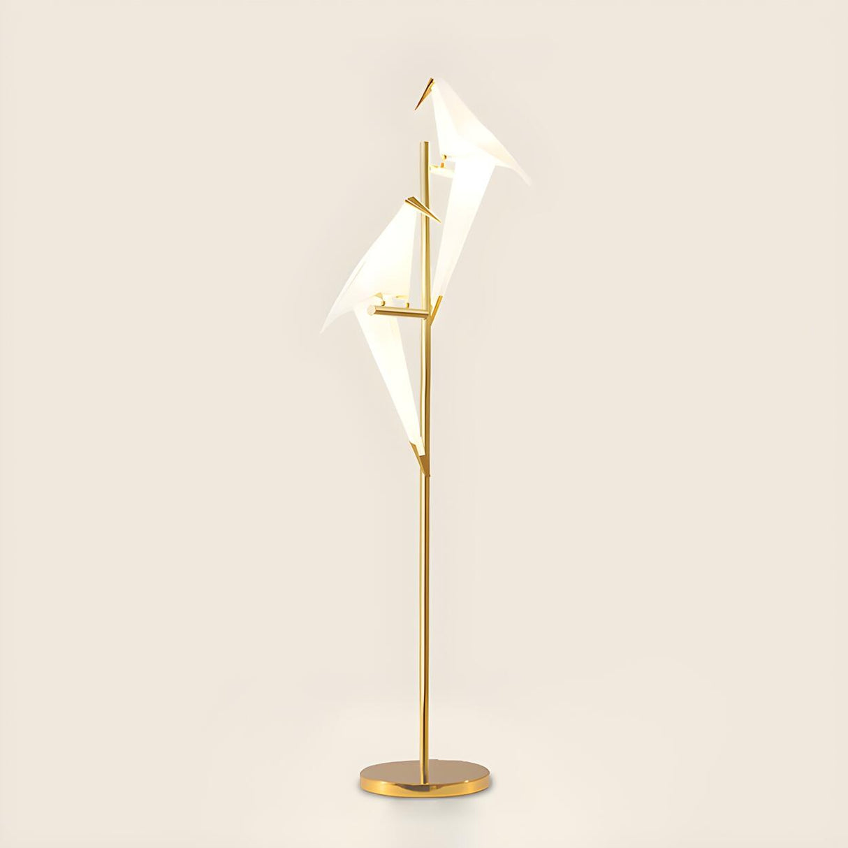 Bedside Bird-Shaped Artistic Gold Stand Floor Lamp Image - 11