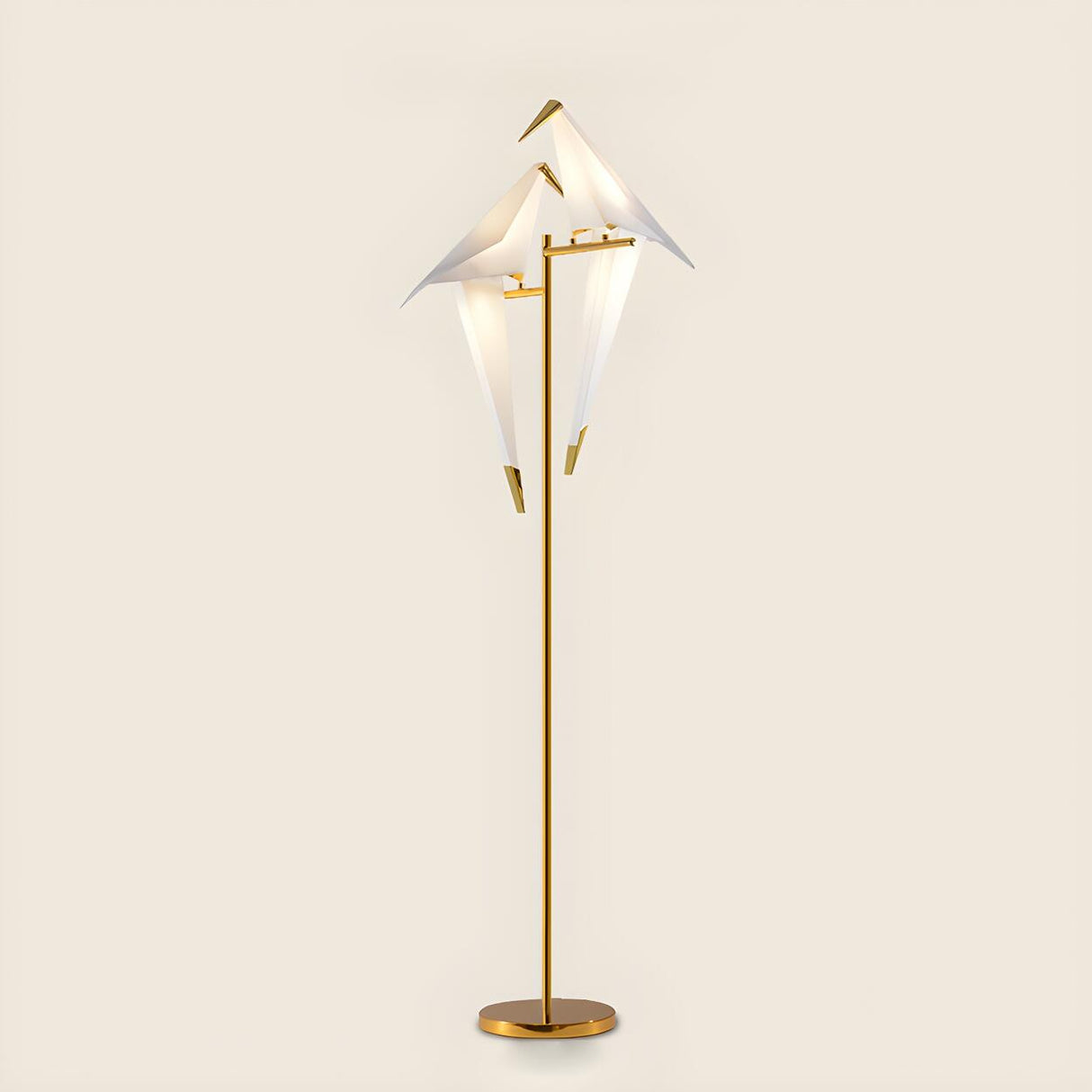 Bedside Bird-Shaped Artistic Gold Stand Floor Lamp Image - 9