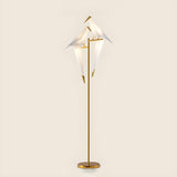 Bedside Bird-Shaped Artistic Gold Stand Floor Lamp Image - 9