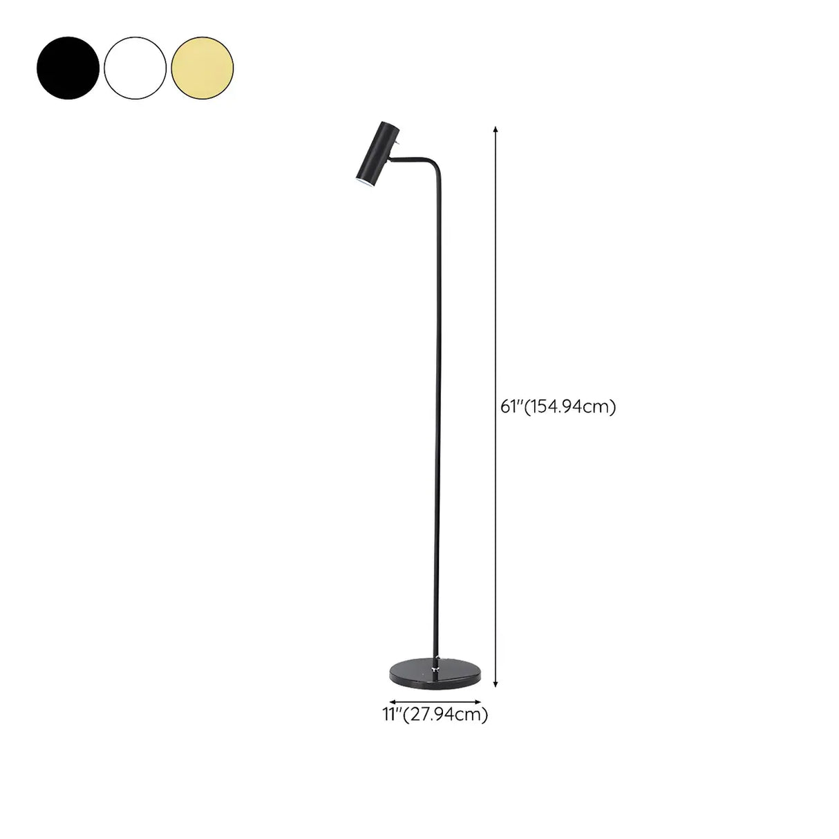 Bedside Brass Adjustable Floor Lamp with Marble Base 