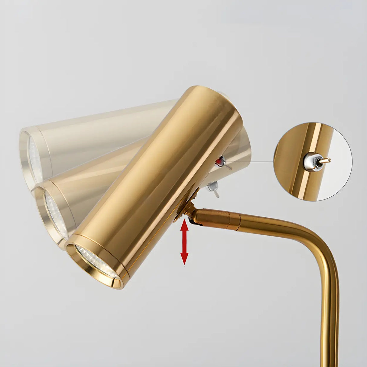 Bedside Brass Adjustable Floor Lamp with Marble Base Image - 7