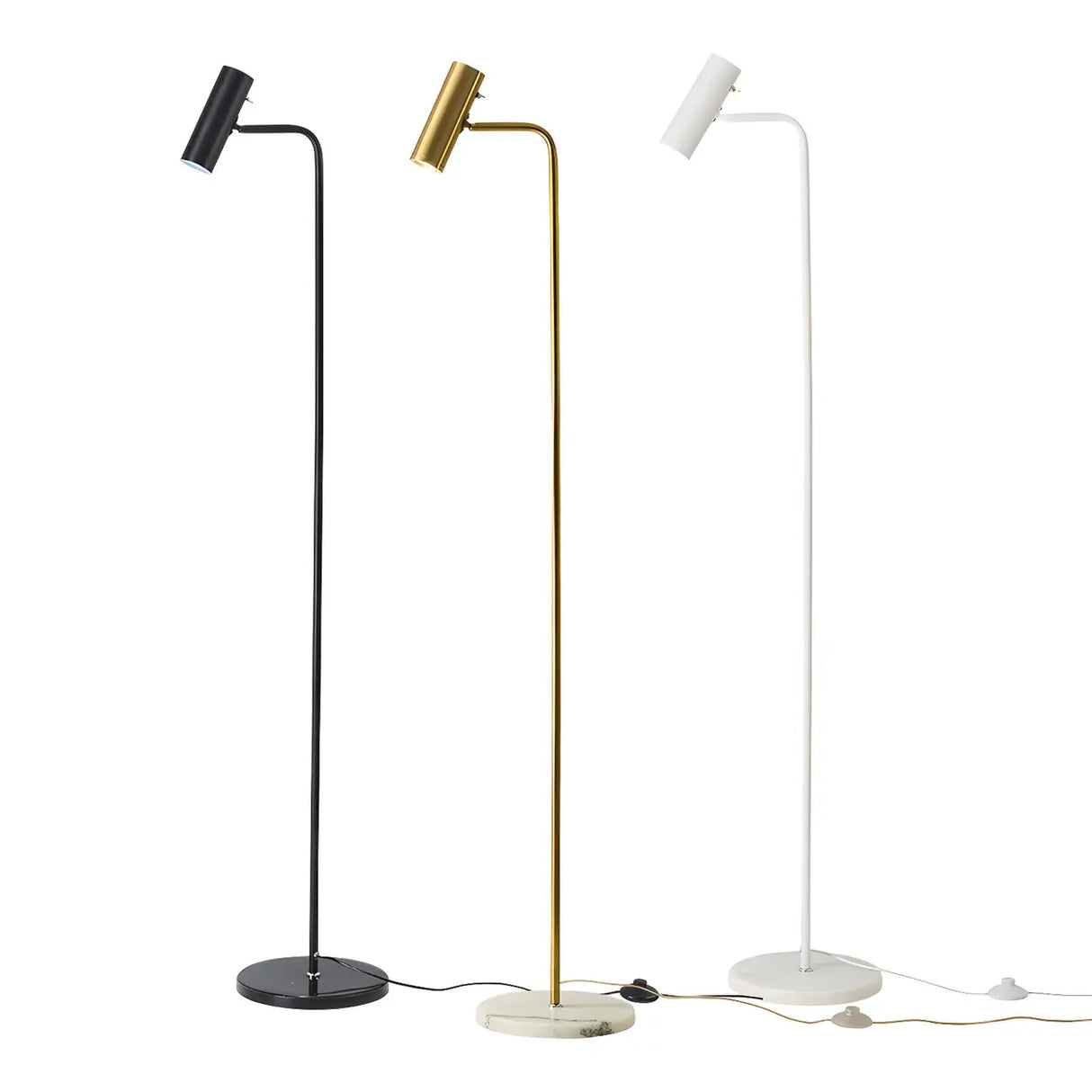 Bedside Brass Adjustable Floor Lamp with Marble Base Image - 8