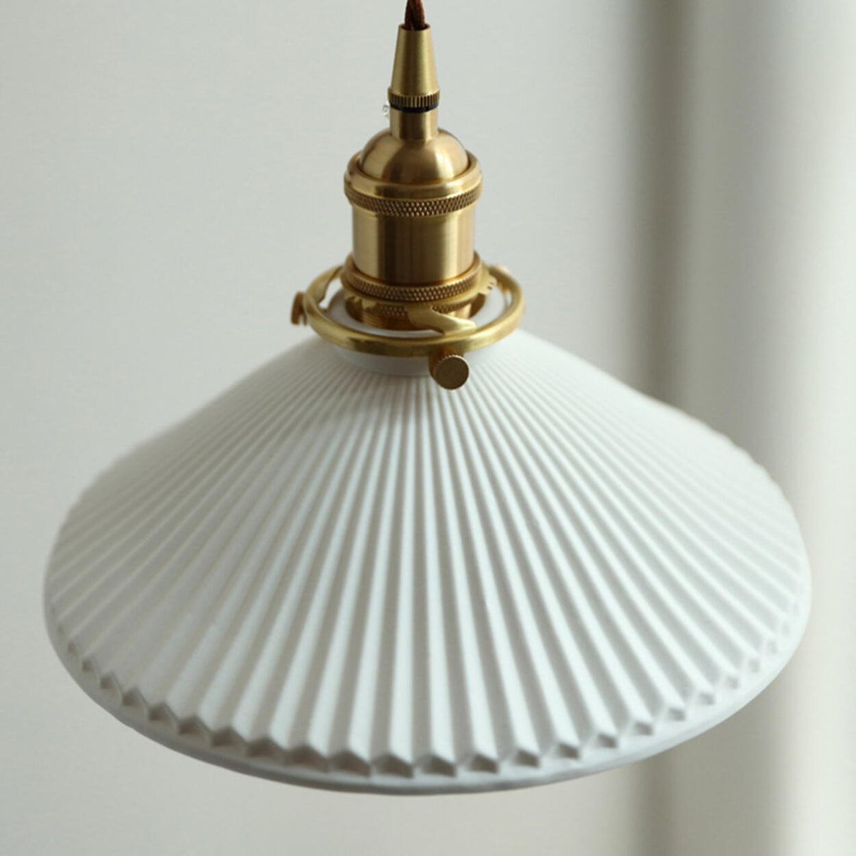 Bedside Ceramic Cone Wood Swing Arm Wall Sconce Image - 14