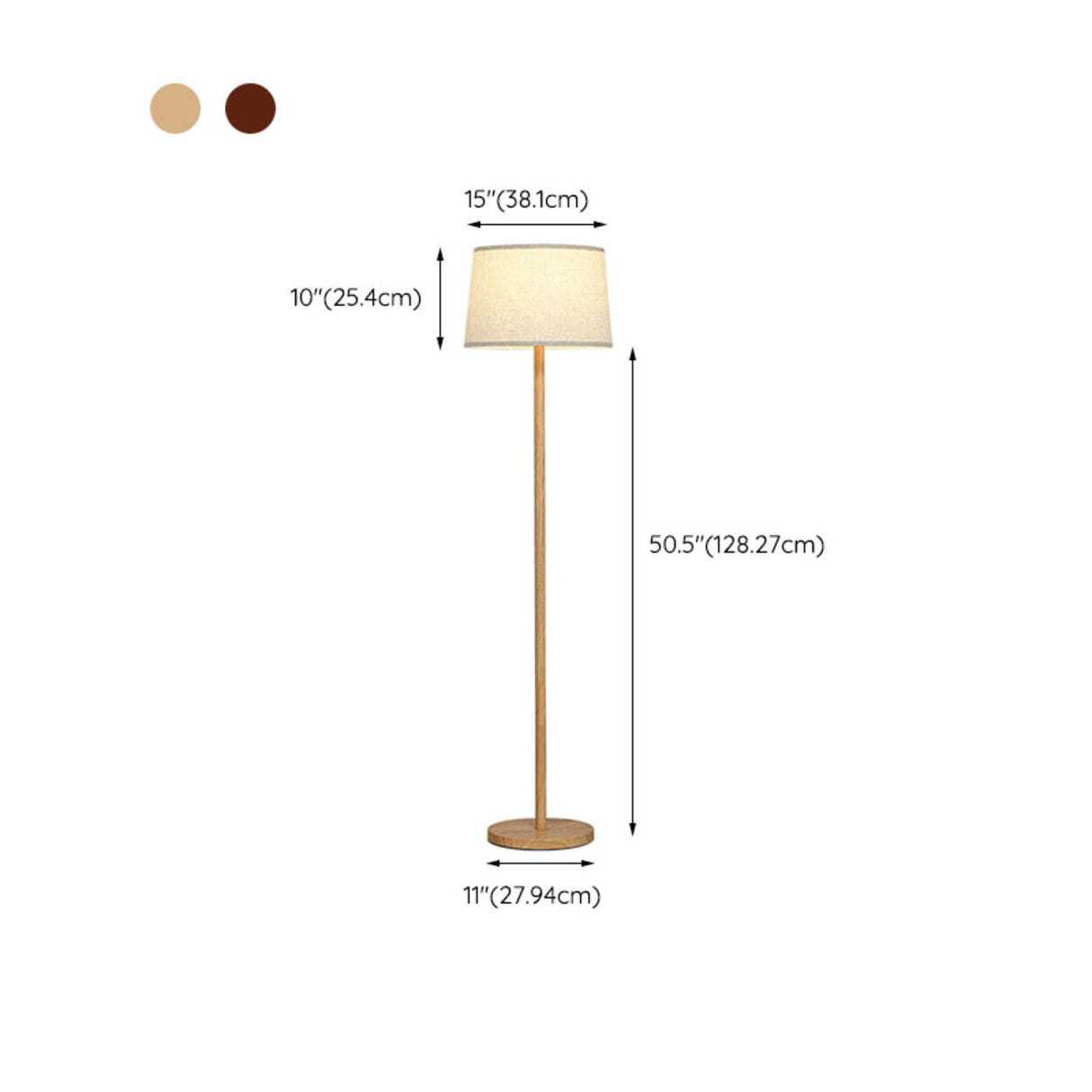 Bedside Classic Beige Drum Metal Modern Floor Lamp 