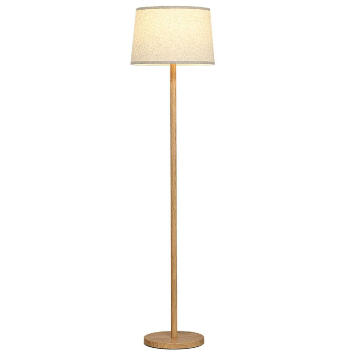 Bedside Classic Beige Drum Metal Modern Floor Lamp Image - 6