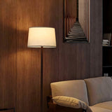 Bedside Classic Beige Drum Metal Modern Floor Lamp Image - 7