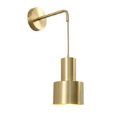 Bedside Cylinder Black and Gold Metal Wall Sconce Image - 10