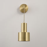 Bedside Cylinder Black and Gold Metal Wall Sconce Image - 15