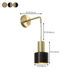 Bedside Cylinder Black and Gold Metal Wall Sconce Image - 21