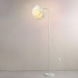 Bedside Elegant Pink Feather Shade Arc Floor Lamp Image - 11