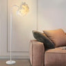 Bedside Elegant Pink Feather Shade Arc Floor Lamp Image - 7