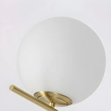 Bedside Minimalist  Globe Glass Shade Brass Floor Lamp Image - 9