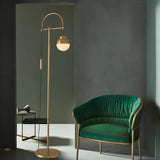 Bedside Modern Brass Finish Gold and Arc Floor Lamp Image - 10