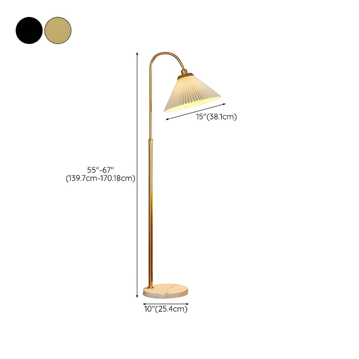 Bedside Pleated Shade Modern Adjustable Floor Lamp Image - 19