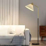 Bedside Pleated Shade Modern Adjustable Floor Lamp Image - 2