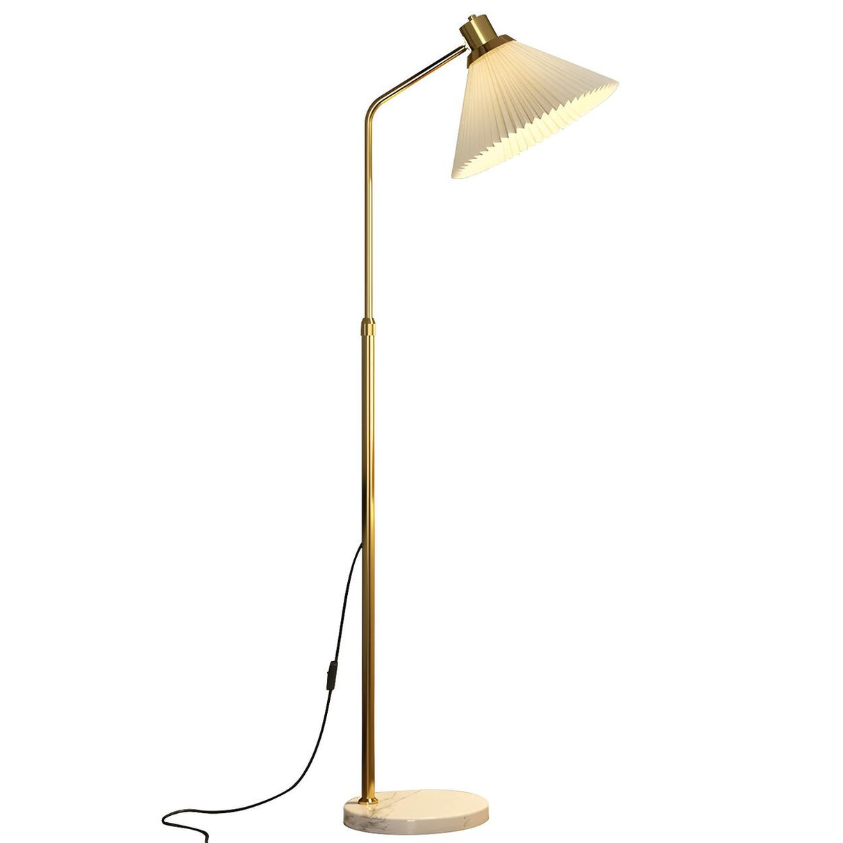 Bedside Pleated Shade Modern Adjustable Floor Lamp Image - 9