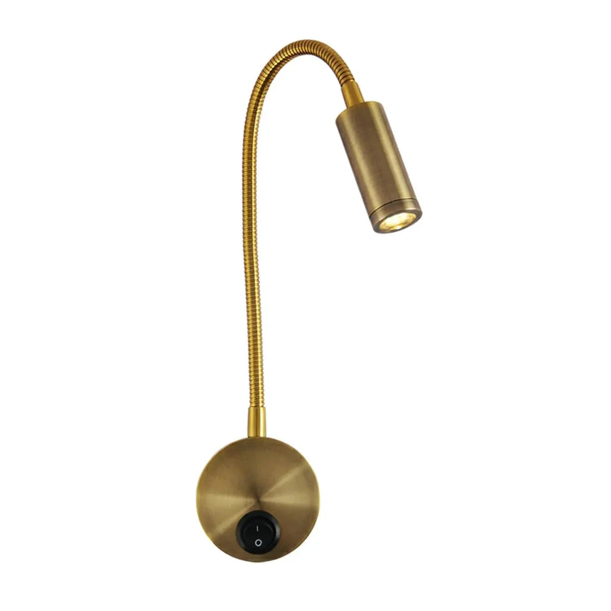 Bedside Reading Cylinder Brass Adjustable Wall Light Image - 2