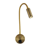 Bedside Reading Cylinder Brass Adjustable Wall Light Image - 6