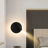 Bedside Round Base Cylinder Gold Reading Wall Lights Image - 3