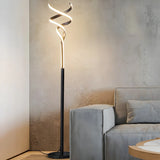 Bedside Simple Gold Spiral Metal LED Floor Lamp Image - 11