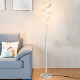 Bedside Simple Gold Spiral Metal LED Floor Lamp Image - 2