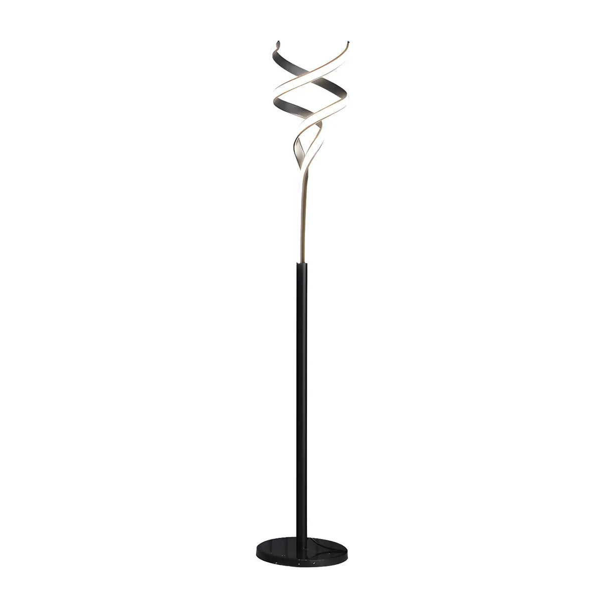 Bedside Simple Gold Spiral Metal LED Floor Lamp Image - 5