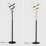 Bedside Simple Gold Spiral Metal LED Floor Lamp Image - 8