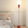 Bedside Stylish Red Orb Metal LED Floor Light Image - 1