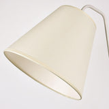 Bedside White Fabric Cylinder Floor Lamp with Storage Image - 10