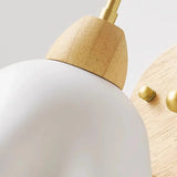 Bedside White Floral Wood LED Wall Sconce Light Image - 11