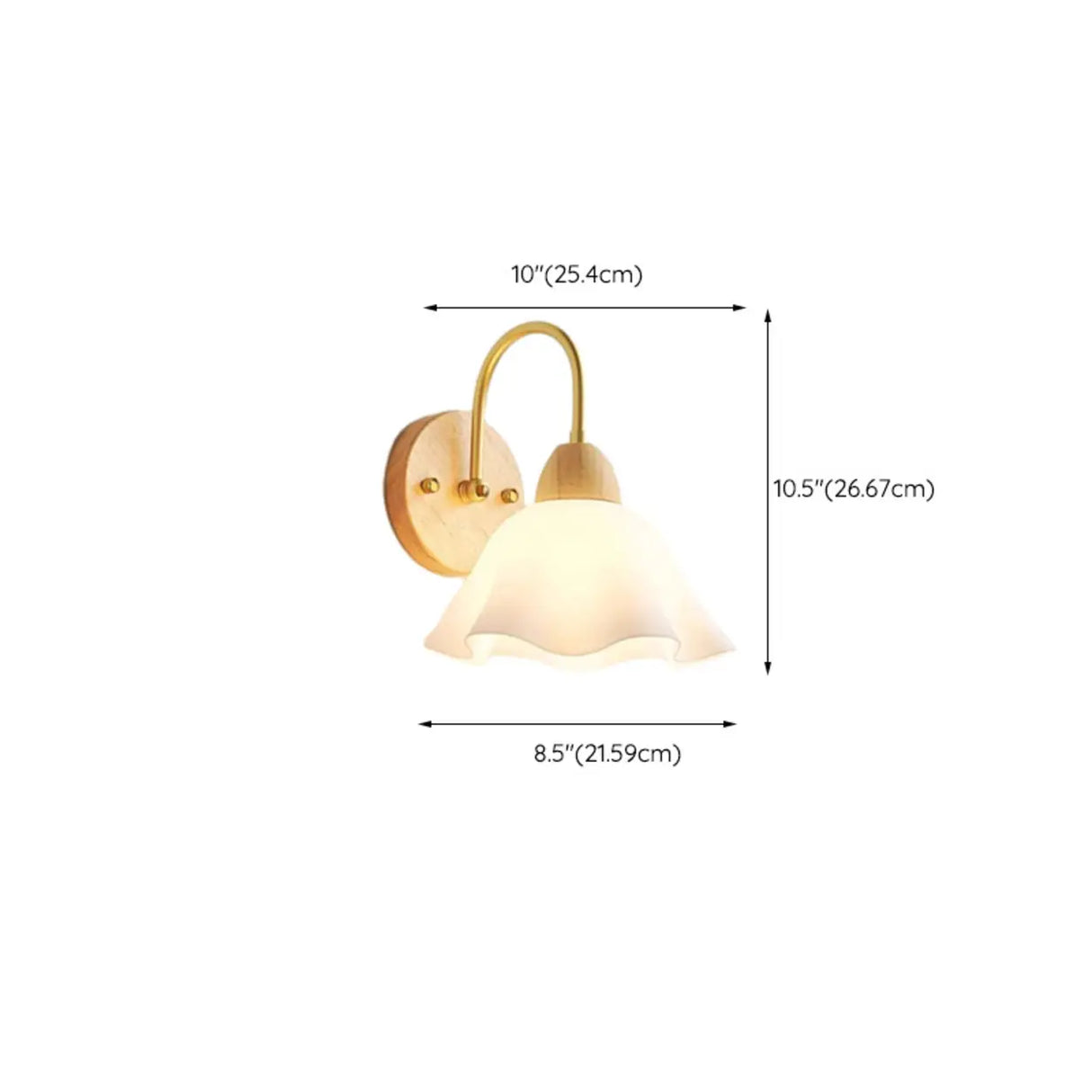 Bedside White Floral Wood LED Wall Sconce Light 