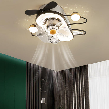 Bee-Shaped Starry Night LED Ceiling Fan with Lighting Image - 2