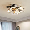 Bee-Shaped Starry Night LED Ceiling Fan with Lighting Image - 4