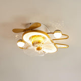 Bee-Shaped Starry Night LED Ceiling Fan with Lighting Image - 7