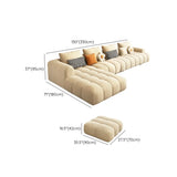 Beige Abrasive Cloth Recessed Arm Left Sofa Chaise Image - 26