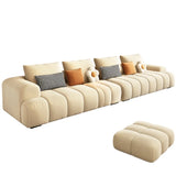 Beige Abrasive Cloth Recessed Arm Left Sofa Chaise Image - 7