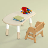 Beige Adjustable Wood Toddler Activity Table Chair Set Image - 1