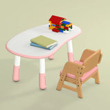 Beige Adjustable Wood Toddler Activity Table Chair Set Image - 6