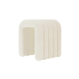 Beige Arch Sled Base Fabric Solid Color Vanity Stool Image - 9