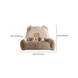 Beige Bear Upholstered Wood Frame Kids Bed with Storage Image - 14