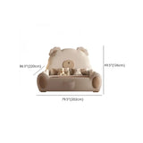 Beige Bear Upholstered Wood Frame Kids Bed with Storage Image - 15