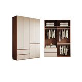 Beige Chic Manufactured Wood Wardrobe with Soft Close Image - 15